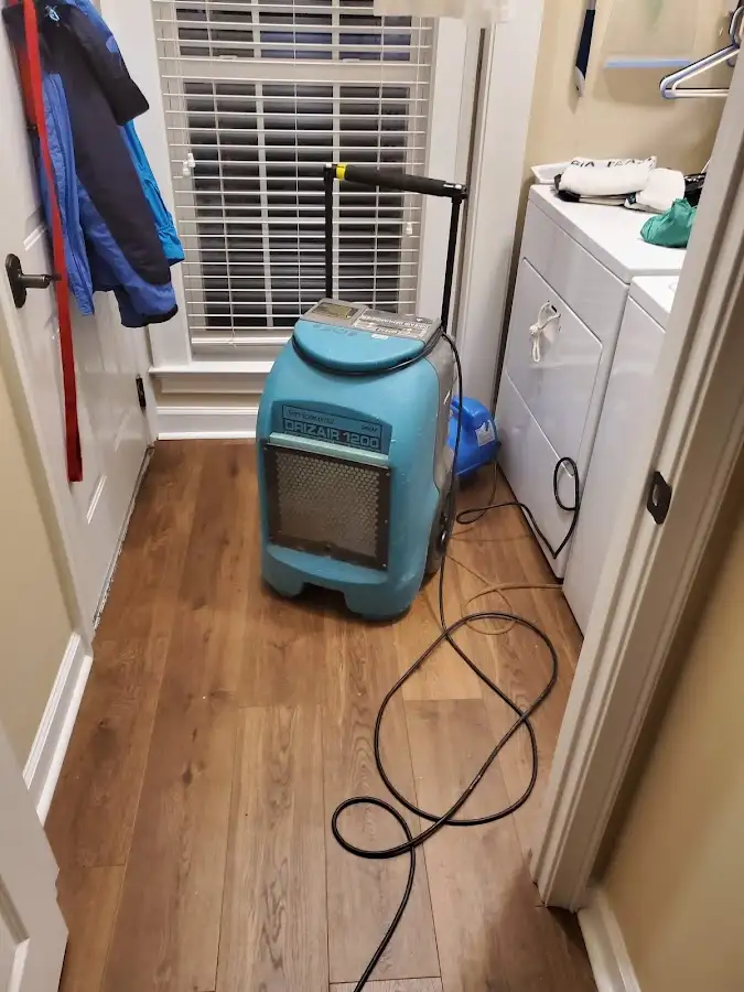 Commercial dehumidifier deployed for Flood Damage Cleanup in Hiram